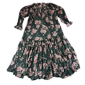 Free People Dress‎ Womens XS Boho Maxi Long Sleeve Tiered Ruffle Floral